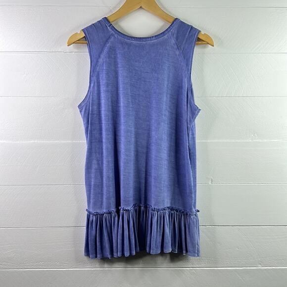 ALYA By Francesca's Blue Peplum‎ Raw Hem Tank Top Shirt Size Large - Picture 2 of 12